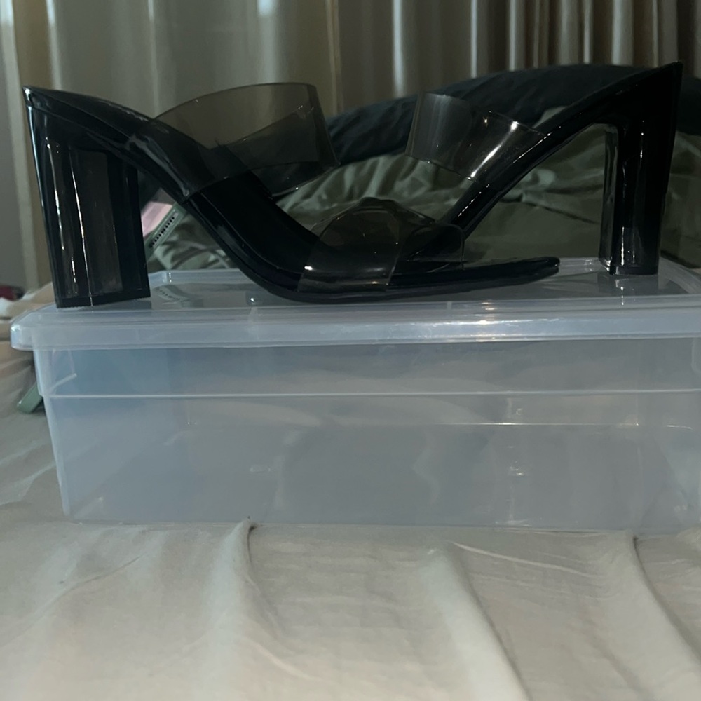 Torrid Clear Black Block Heel